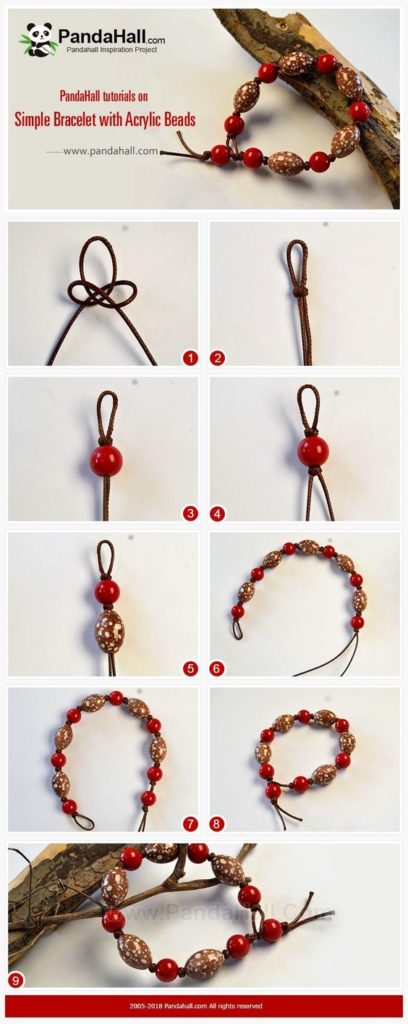pulseras bracelets beads red mostacilla